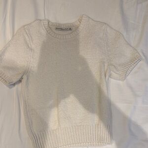 Abercrombie & Fitch White Crew Neck Sweater
